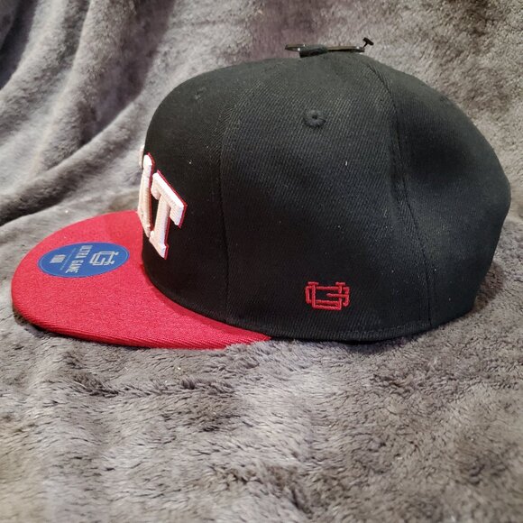 Ultra Game NBA Basketball Miami Heat Logo Snapback Hat Cap Red Black - Picture 7 of 10